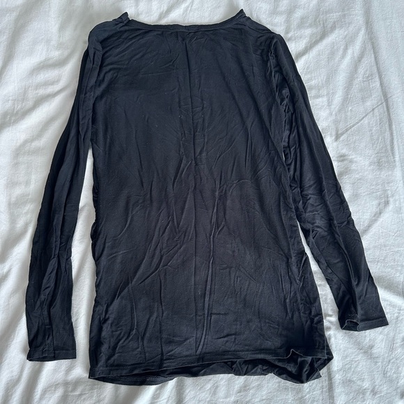 Hello Miz Maternity Round Neck Ruched Long Sleeve Shirt - Medium - Picture 8 of 10